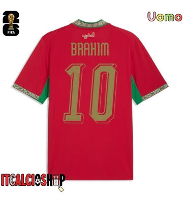 Marocco Brahim Diaz #10 Prima Maglia Mondiali 2026 Manica Corta